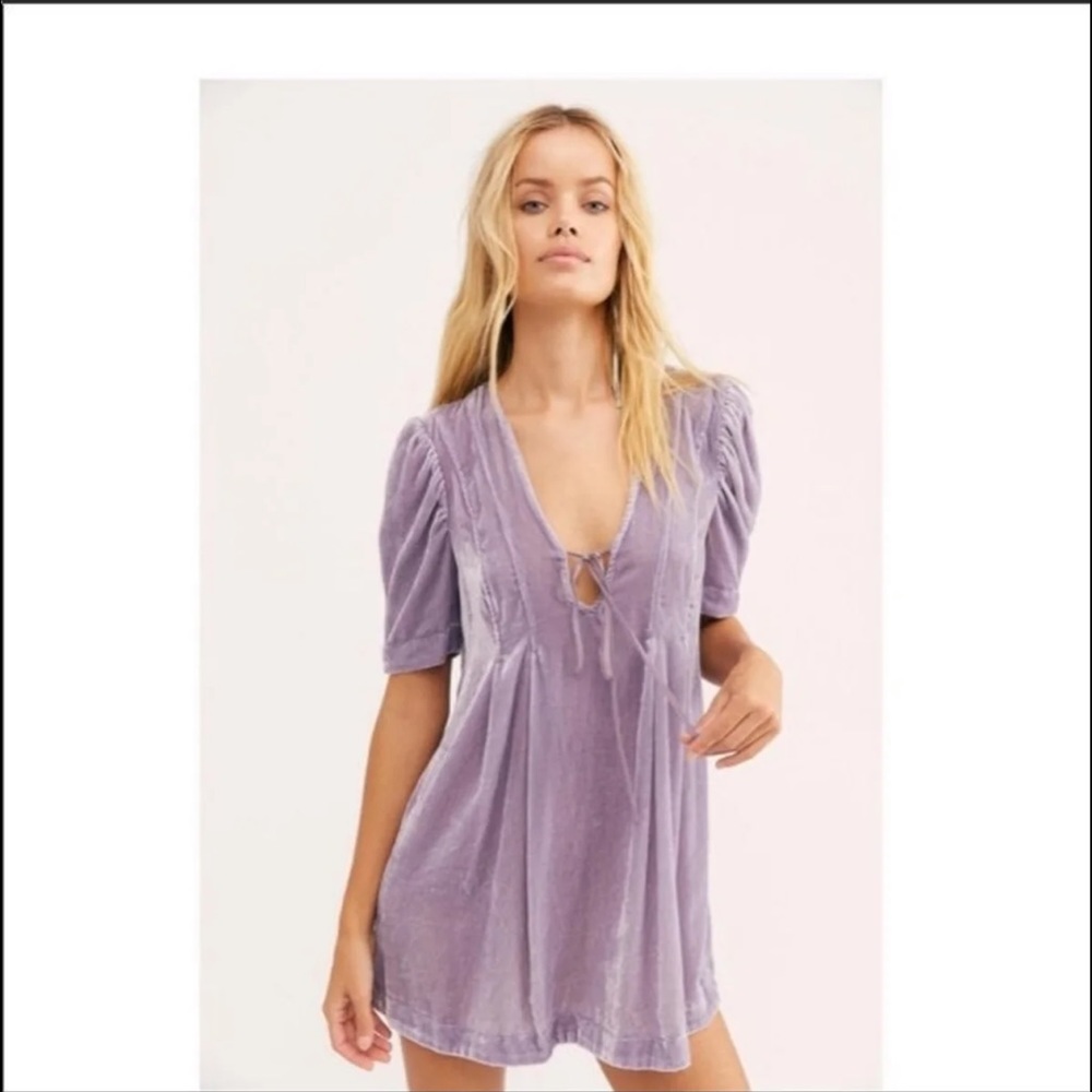 Free People velvet tunic mini dress